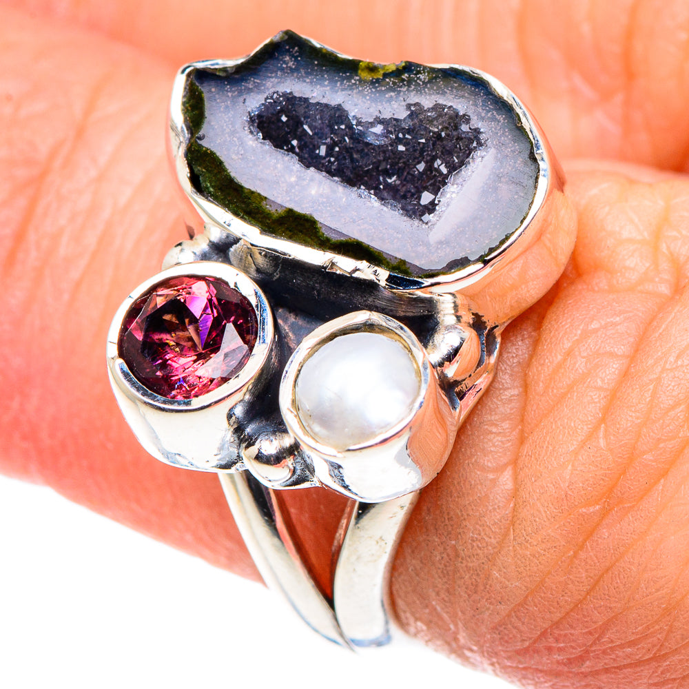 Coconut Geode Druzy Rings handcrafted by Anasilvercos - RING92515