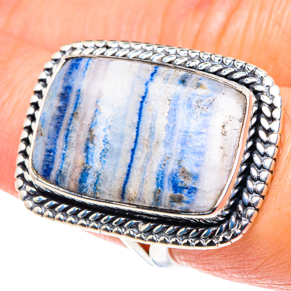 Blue Scheelite Rings handcrafted by Anasilvercos - RING92588