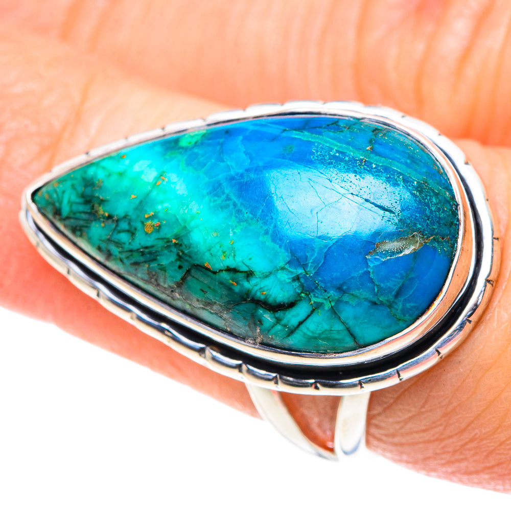 Chrysocolla Rings handcrafted by Anasilvercos - RING92623