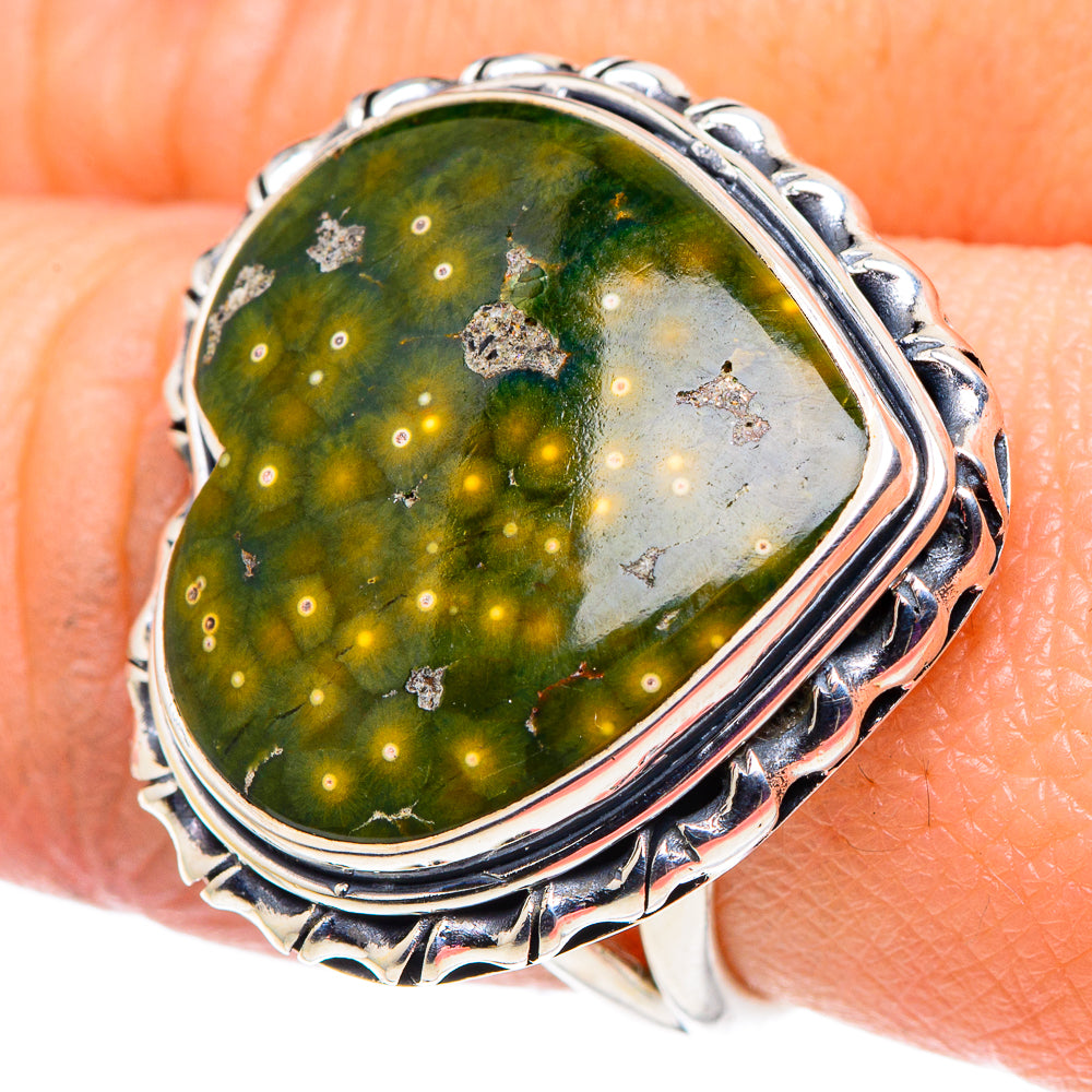 Ocean Jasper Rings handcrafted by Anasilvercos - RING92633