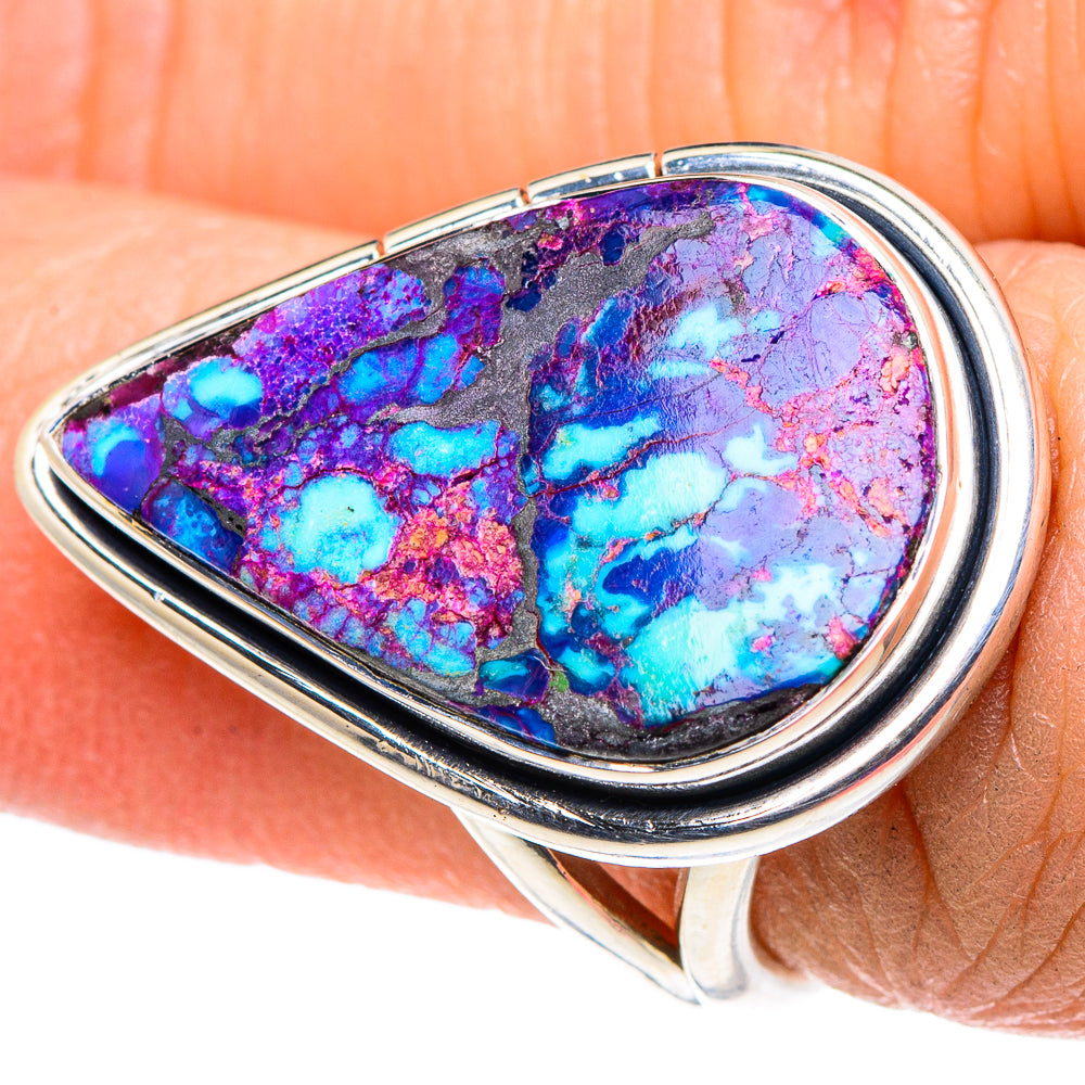 Purple Copper Composite Turquoise Rings handcrafted by Anasilvercos - RING92684