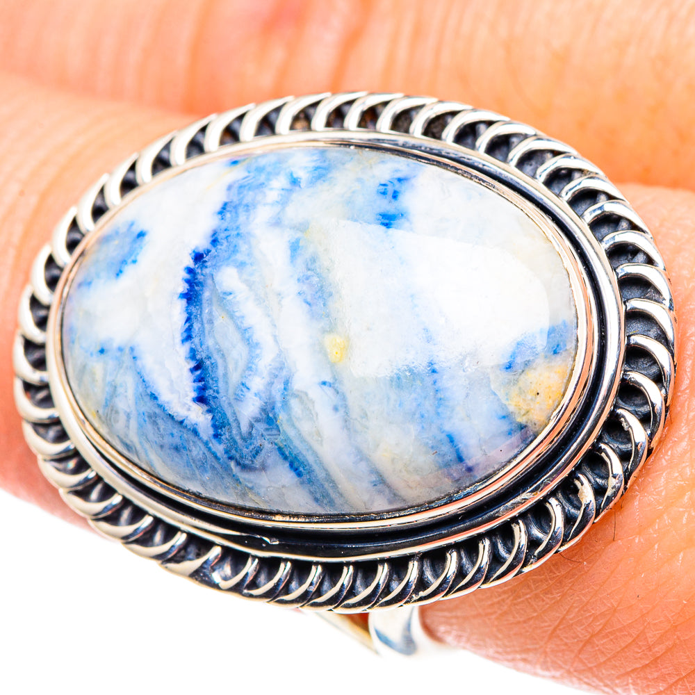 Blue Scheelite Rings handcrafted by Anasilvercos - RING92696