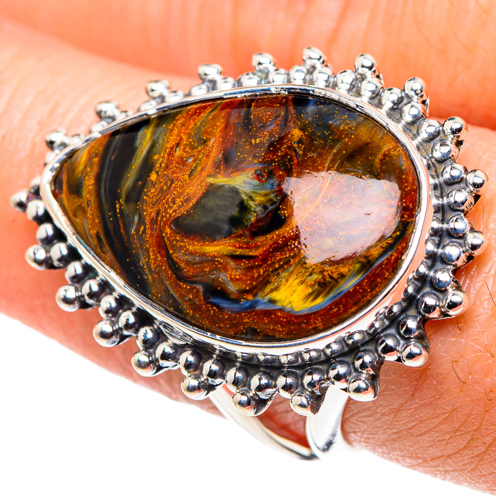 Golden Pietersite Rings handcrafted by Anasilvercos - RING92705
