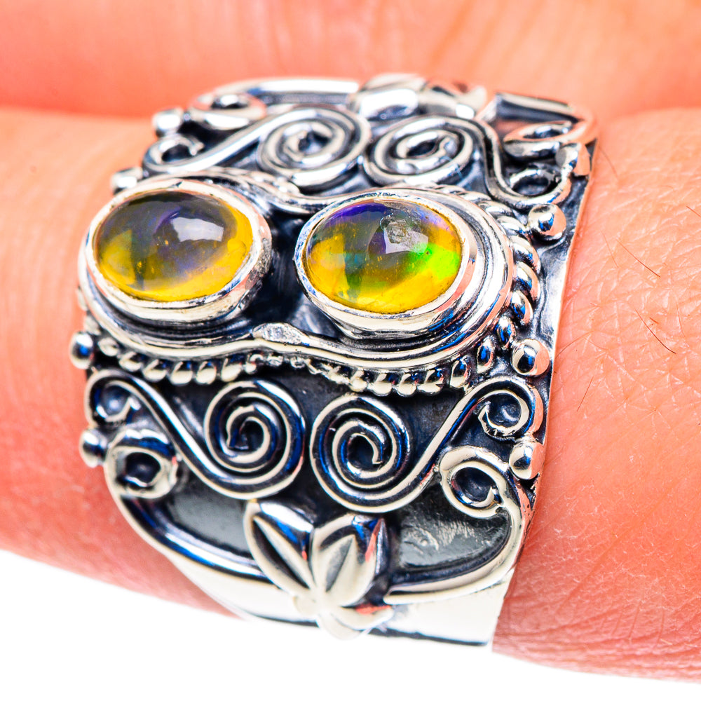 Ethiopian Opal Rings handcrafted by Anasilvercos - RING92745
