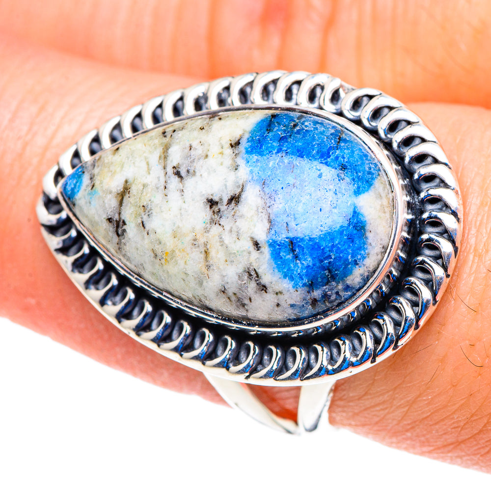 K2 Blue Azurite Rings handcrafted by Anasilvercos - RING92748