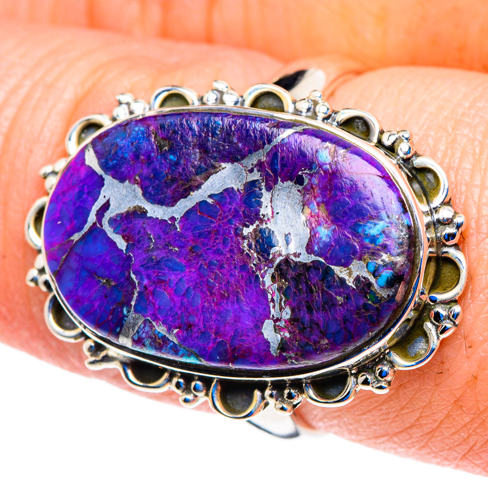 Purple Copper Composite Turquoise Rings handcrafted by Anasilvercos - RING92760