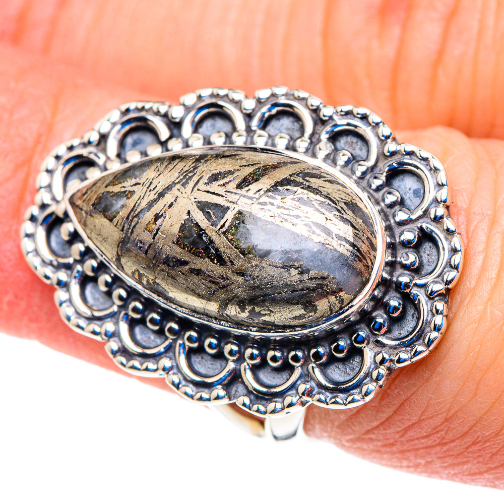 Pyrite Agate Rings handcrafted by Anasilvercos - RING92761