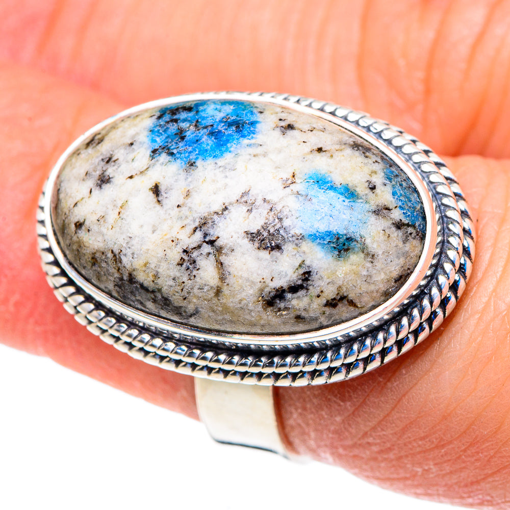 K2 Blue Azurite Rings handcrafted by Anasilvercos - RING92771