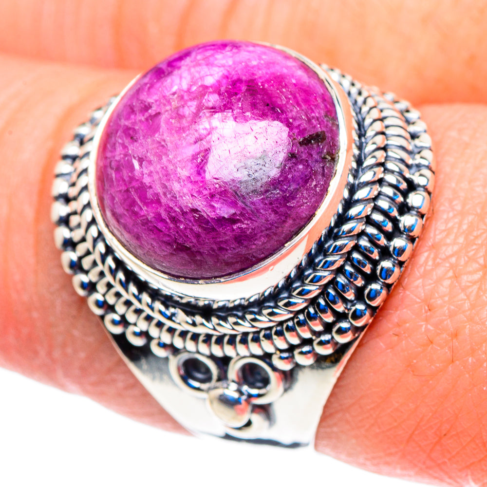 Ruby Fuchsite Rings handcrafted by Anasilvercos - RING92798