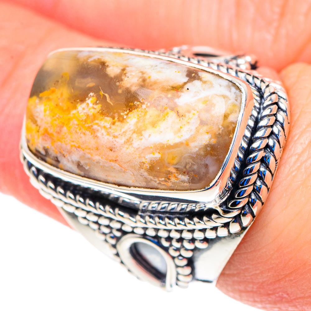 Plume Agate Rings handcrafted by Anasilvercos - RING92812