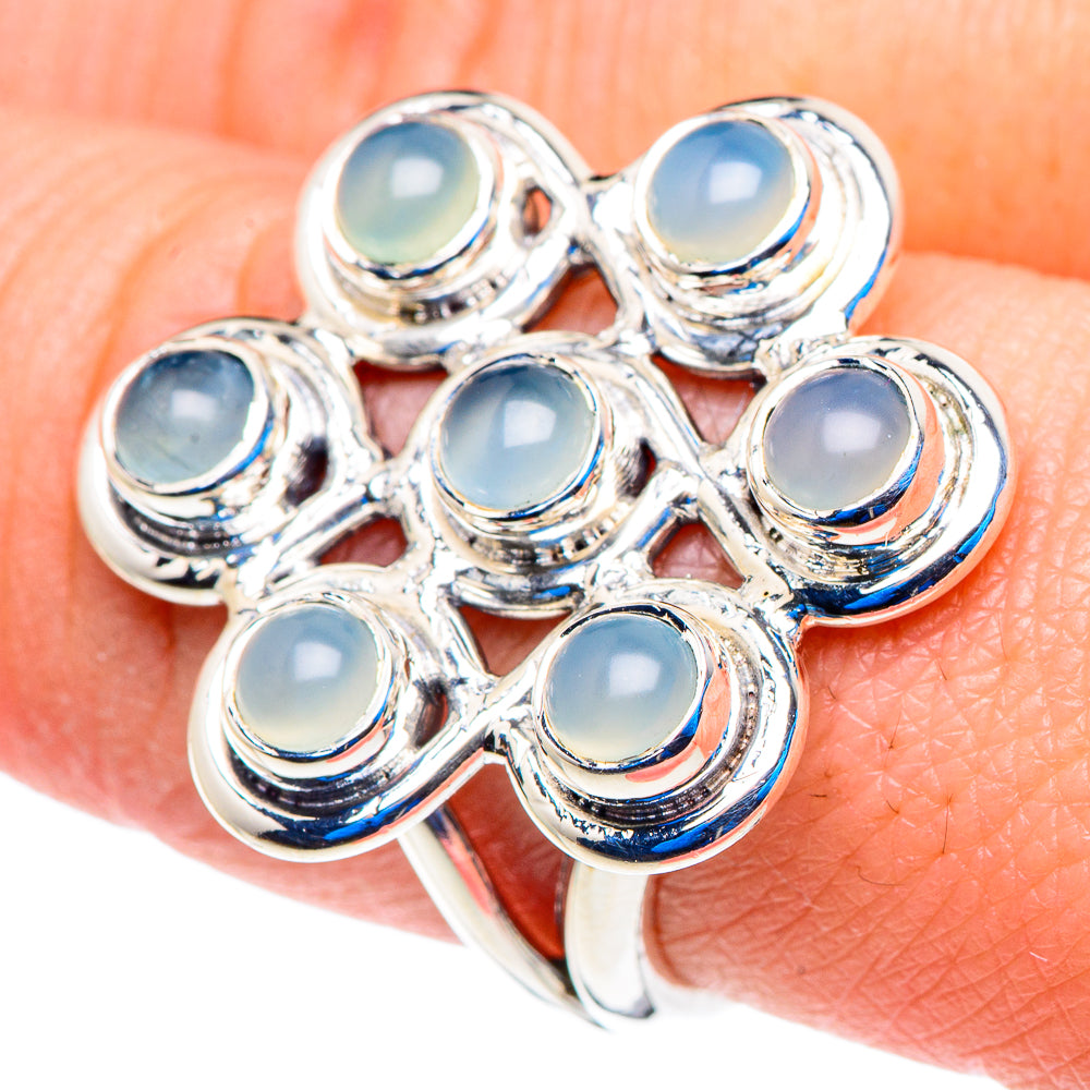 Aqua Chalcedony Rings handcrafted by Anasilvercos - RING92832