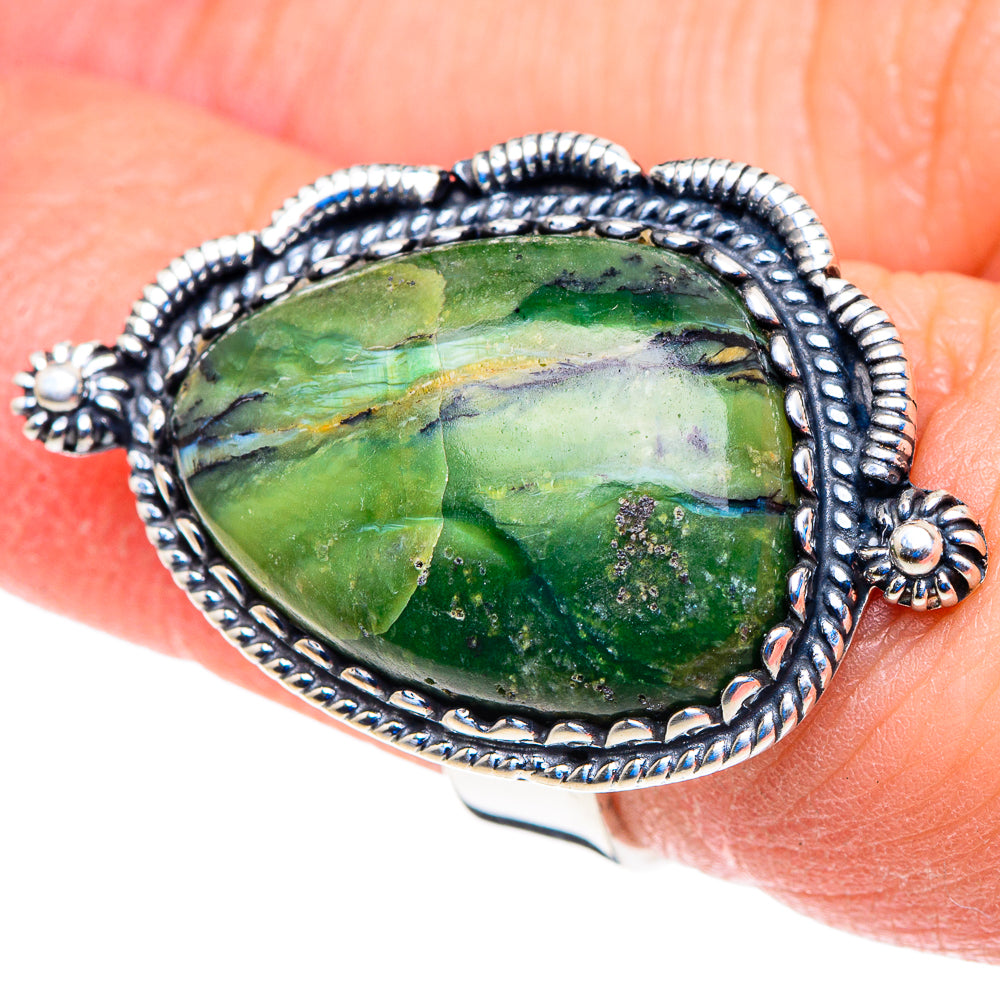 Serpentine Stone Rings handcrafted by Anasilvercos - RING92838