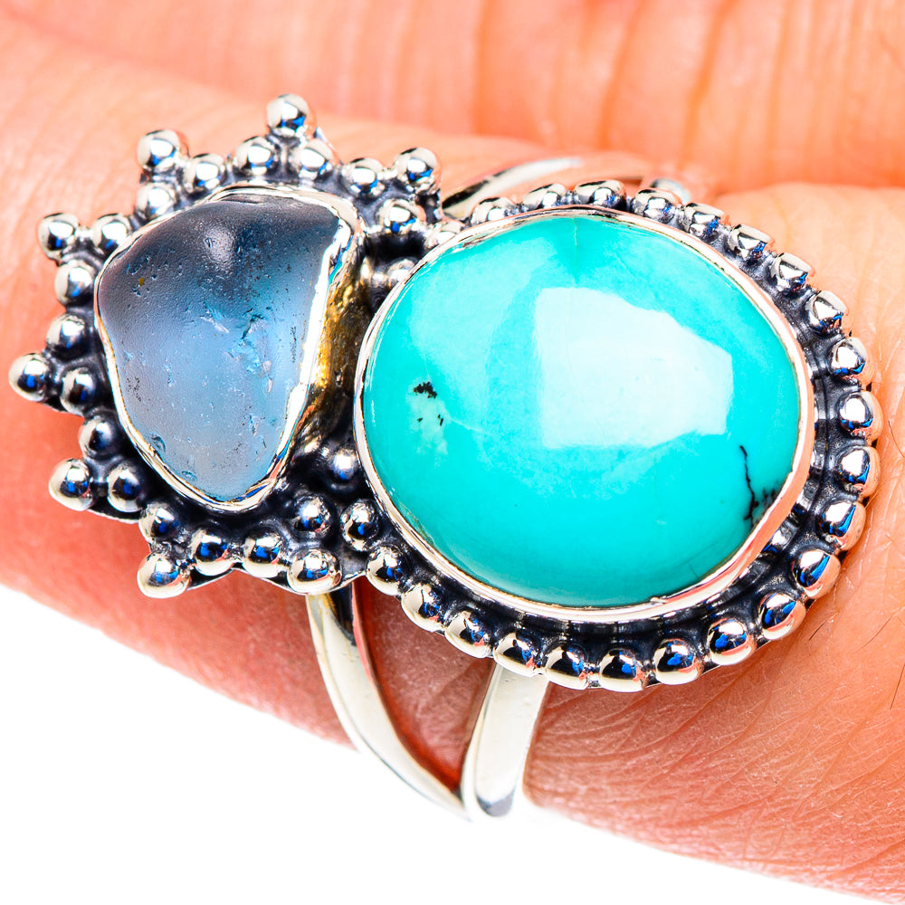 Tibetan Turquoise Rings handcrafted by Anasilvercos - RING92850