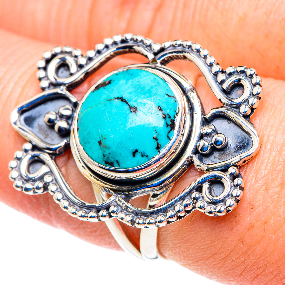 Tibetan Turquoise Rings handcrafted by Anasilvercos - RING92856