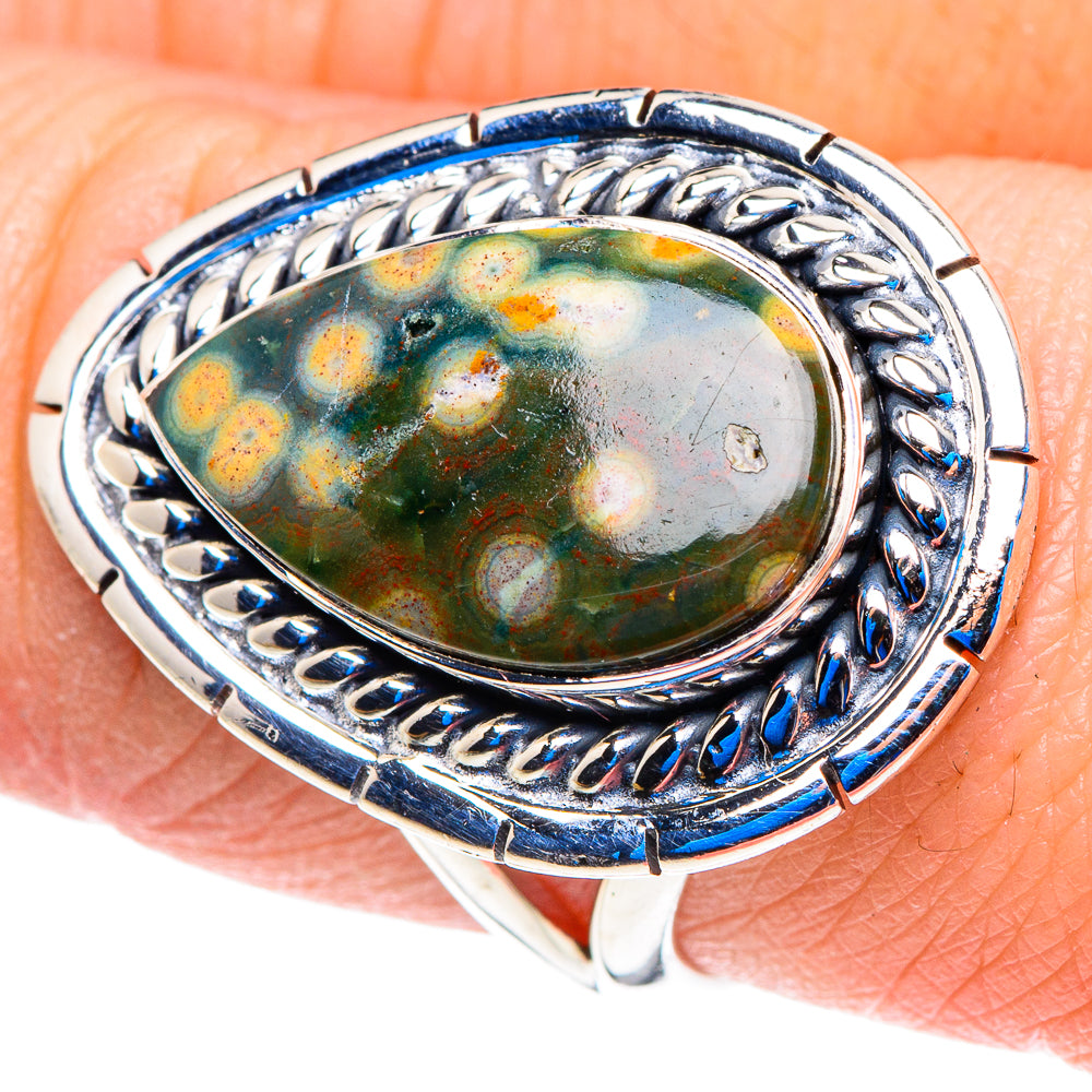 Rainbow Moonstone Rings handcrafted by Anasilvercos - RING92867