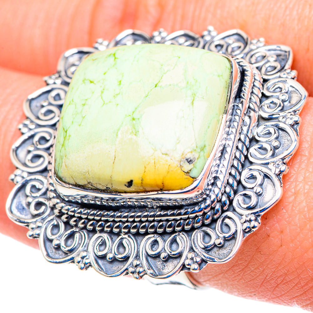 Lemon Chrysoprase Rings handcrafted by Anasilvercos - RING92871