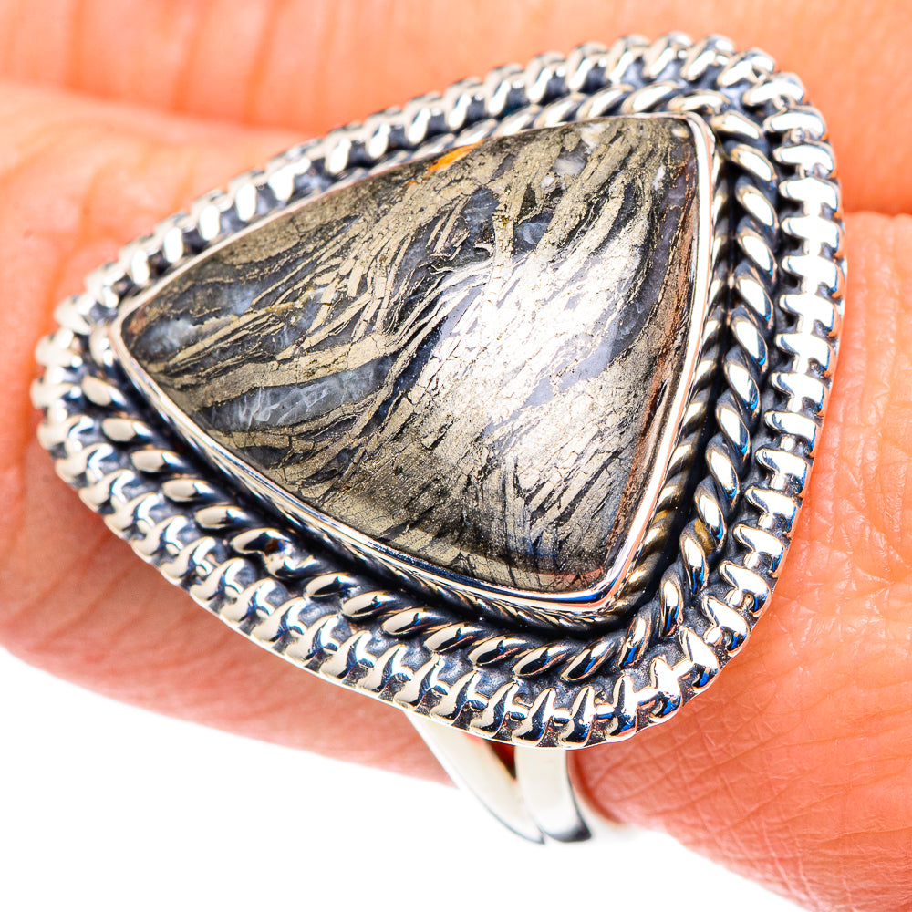 Pyrite Agate Rings handcrafted by Anasilvercos - RING92880