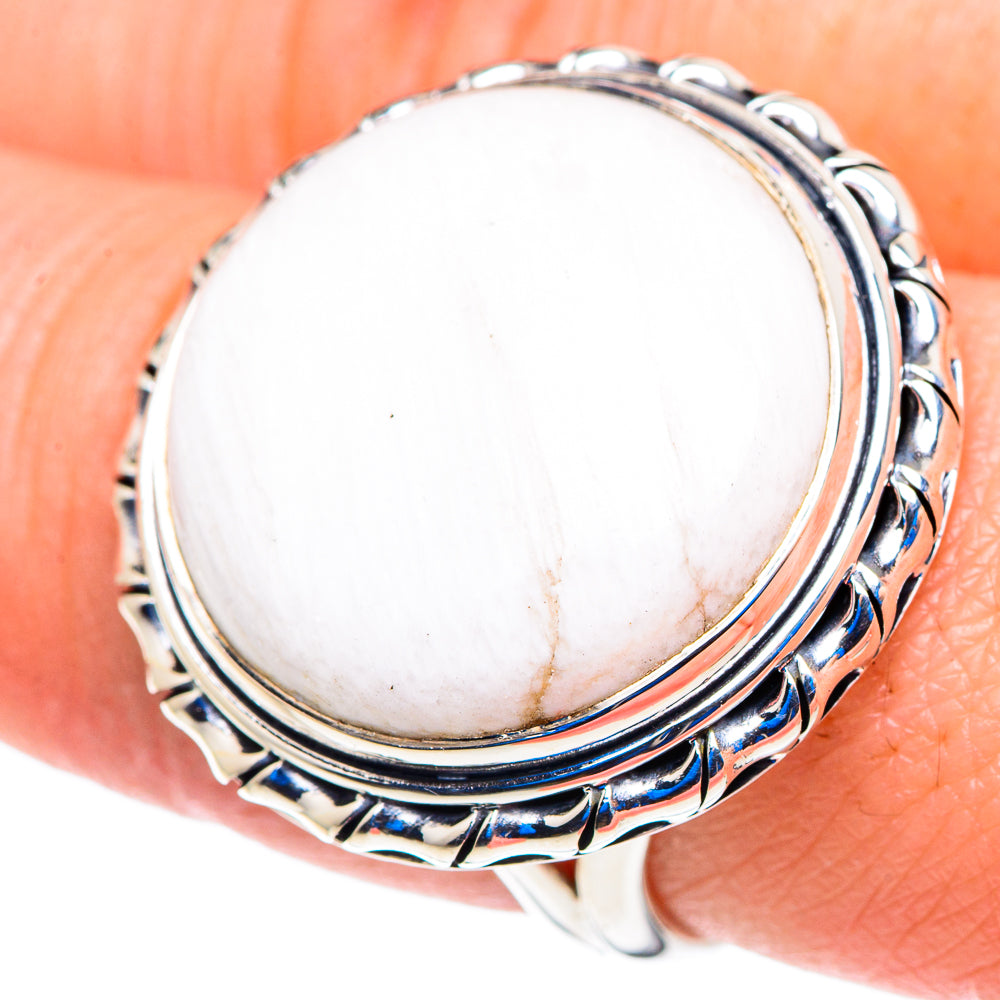 White Scolecite Rings handcrafted by Anasilvercos - RING92885
