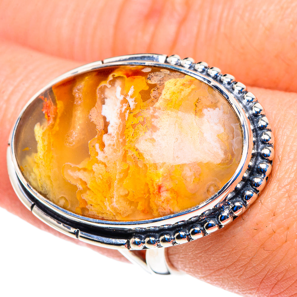 Plume Agate Rings handcrafted by Anasilvercos - RING92905