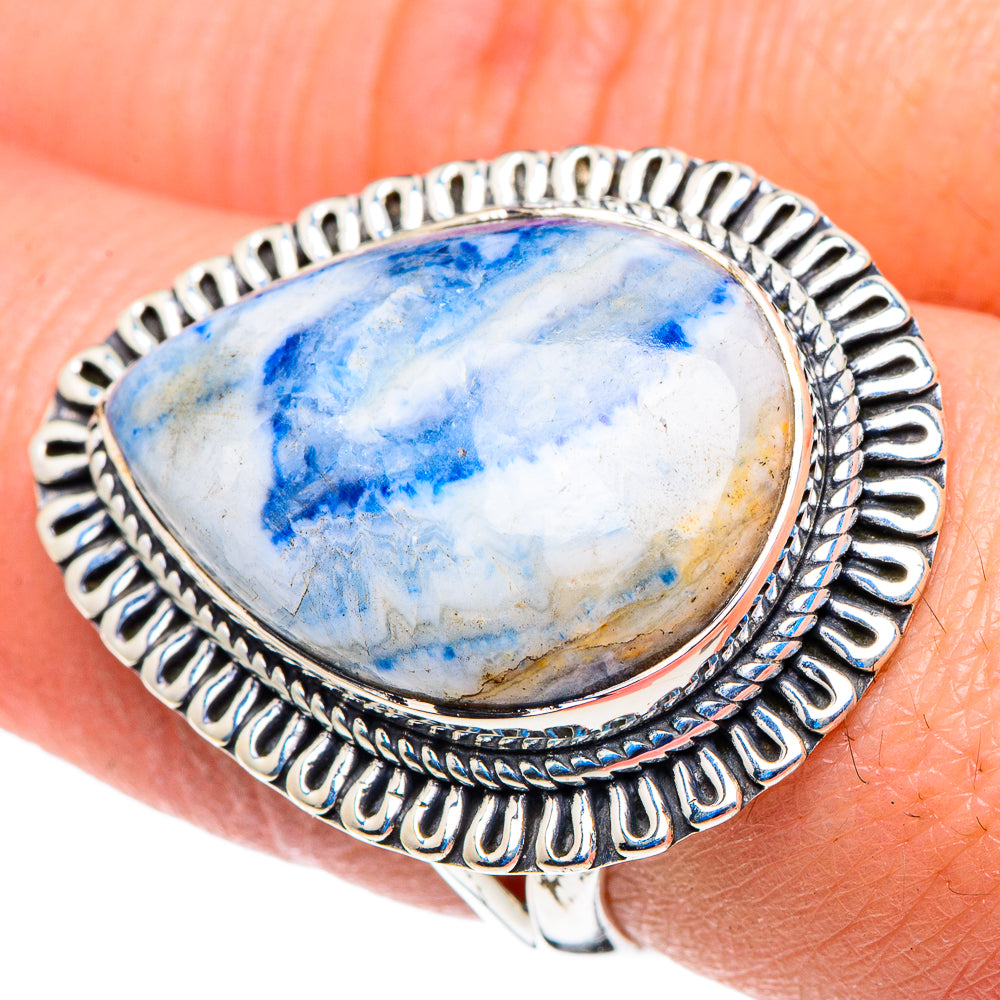 Blue Scheelite Rings handcrafted by Anasilvercos - RING92920