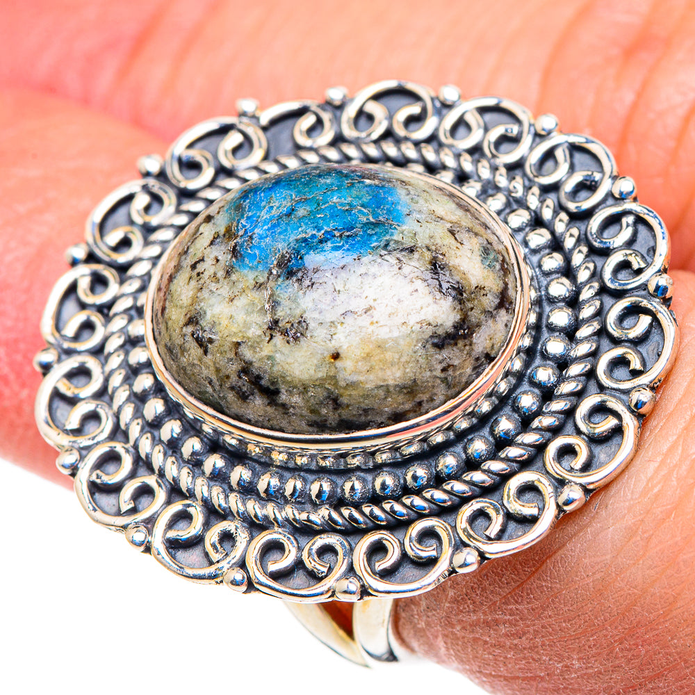 K2 Blue Azurite Rings handcrafted by Anasilvercos - RING92946