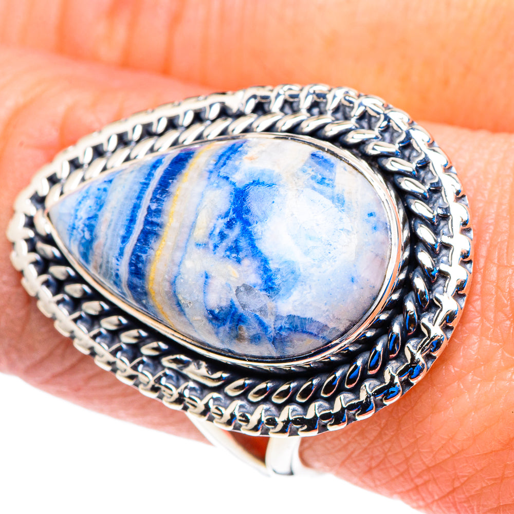 Blue Scheelite Rings handcrafted by Anasilvercos - RING92948