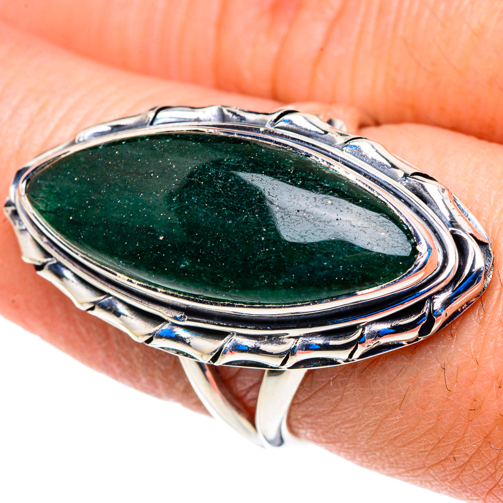 Green Aventurine Rings handcrafted by Anasilvercos - RING92953