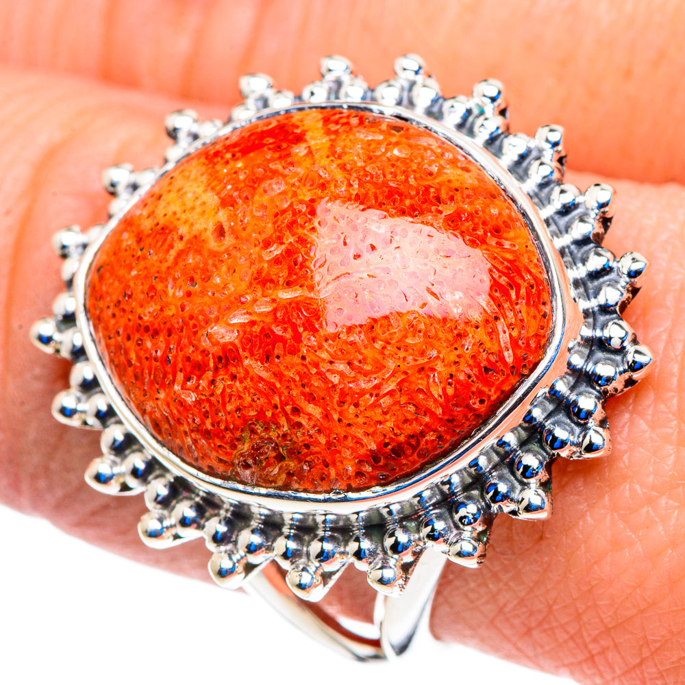 Sponge Coral Rings handcrafted by Anasilvercos - RING92956