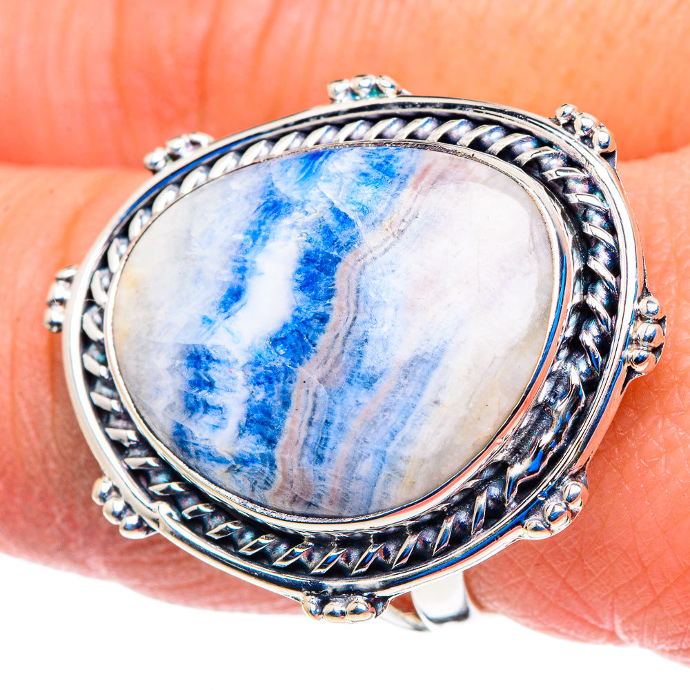 Blue Scheelite Rings handcrafted by Anasilvercos - RING92967