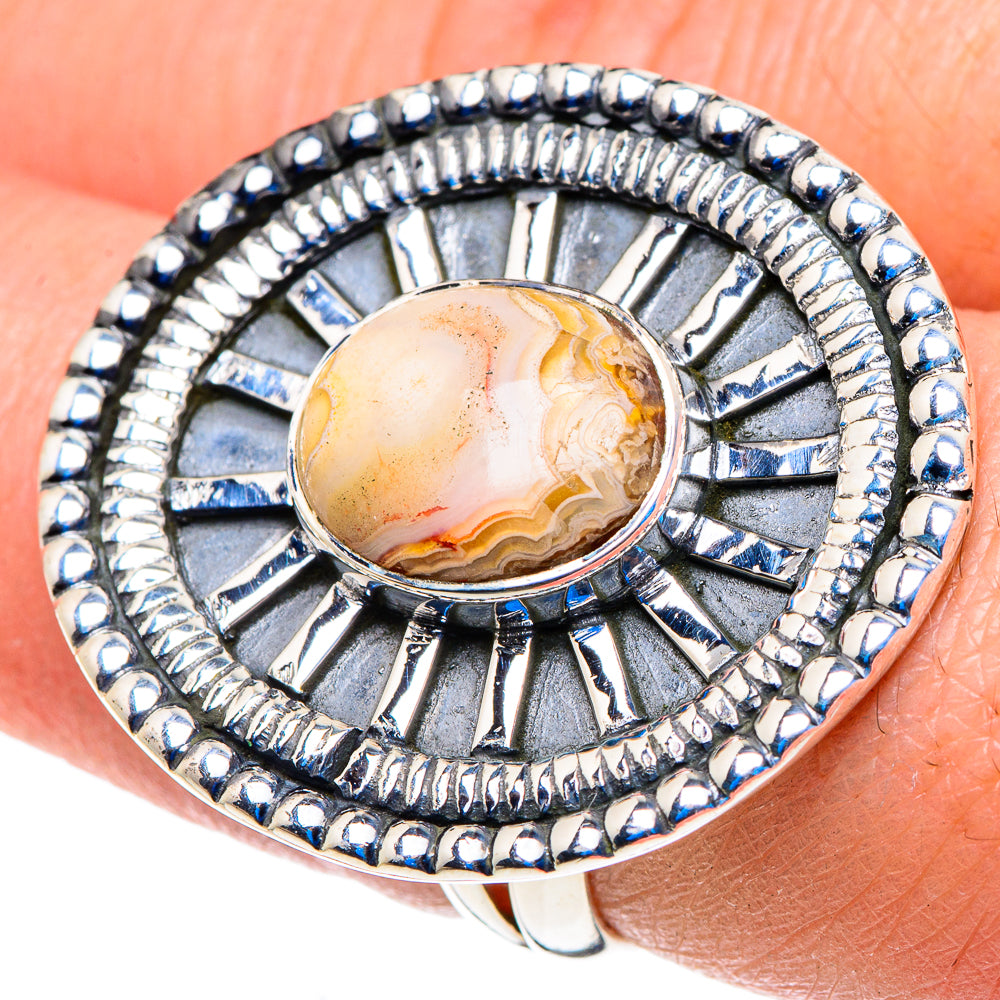 Laguna Lace Agate Rings handcrafted by Anasilvercos - RING92974