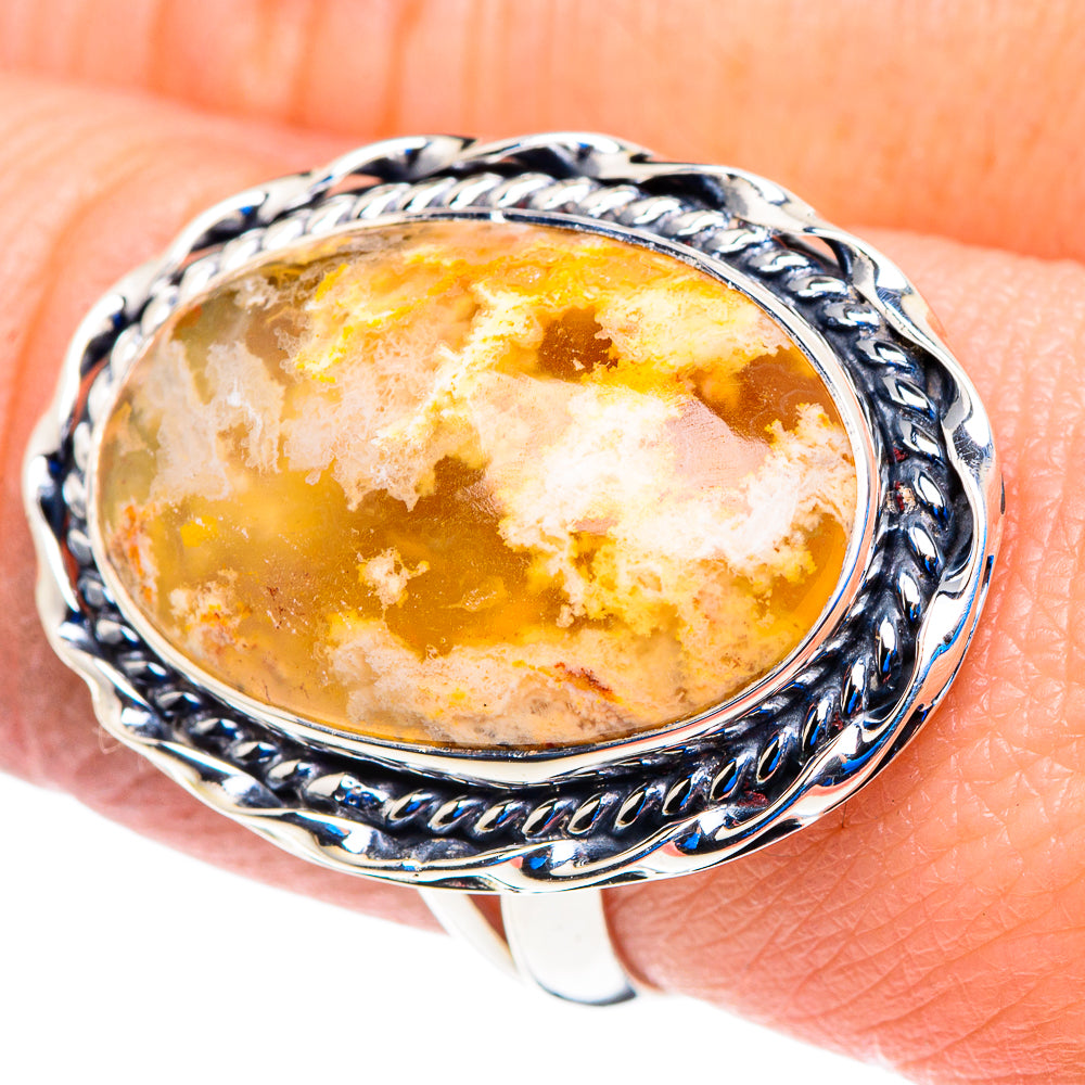 Plume Agate Rings handcrafted by Anasilvercos - RING92976