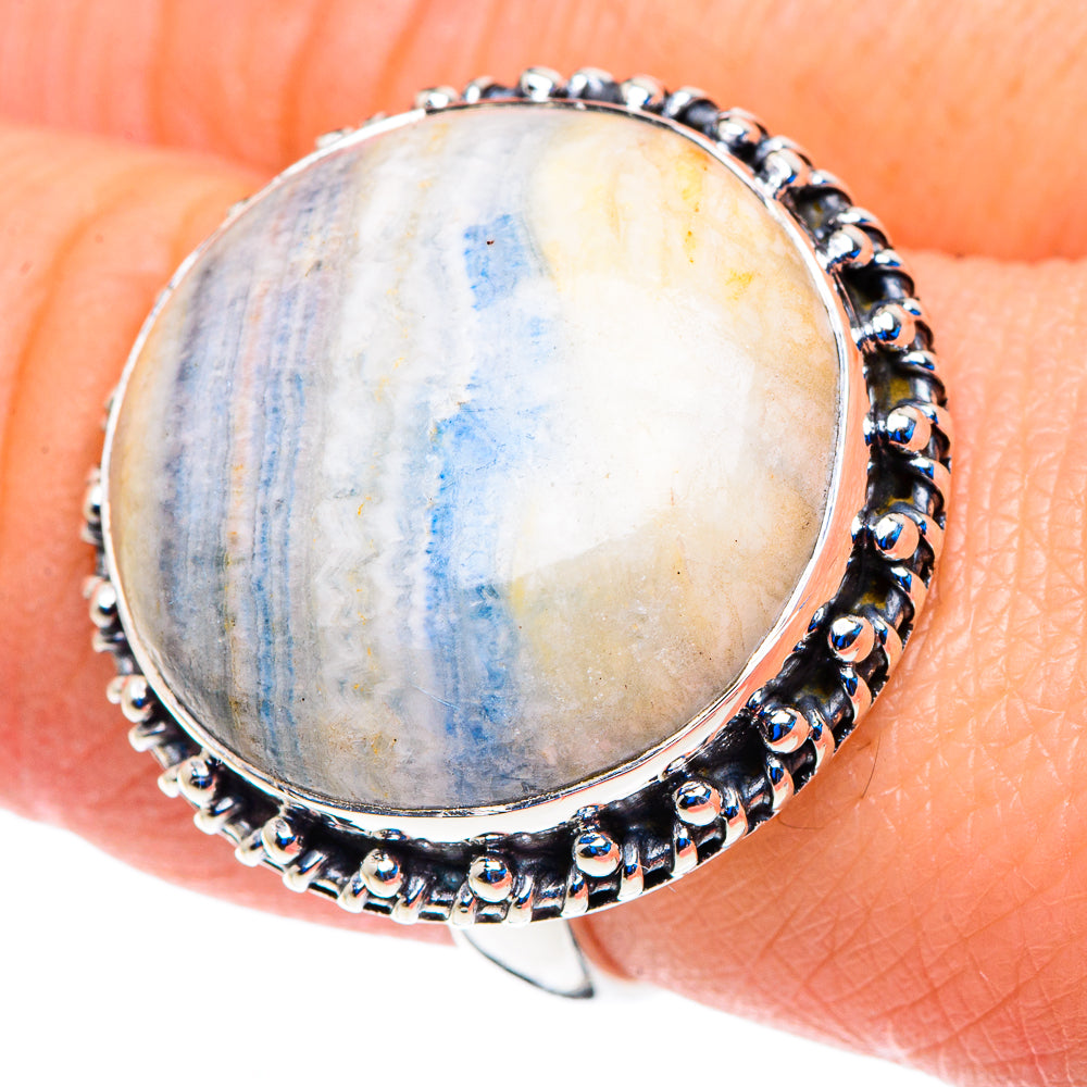 Blue Scheelite Rings handcrafted by Anasilvercos - RING93001