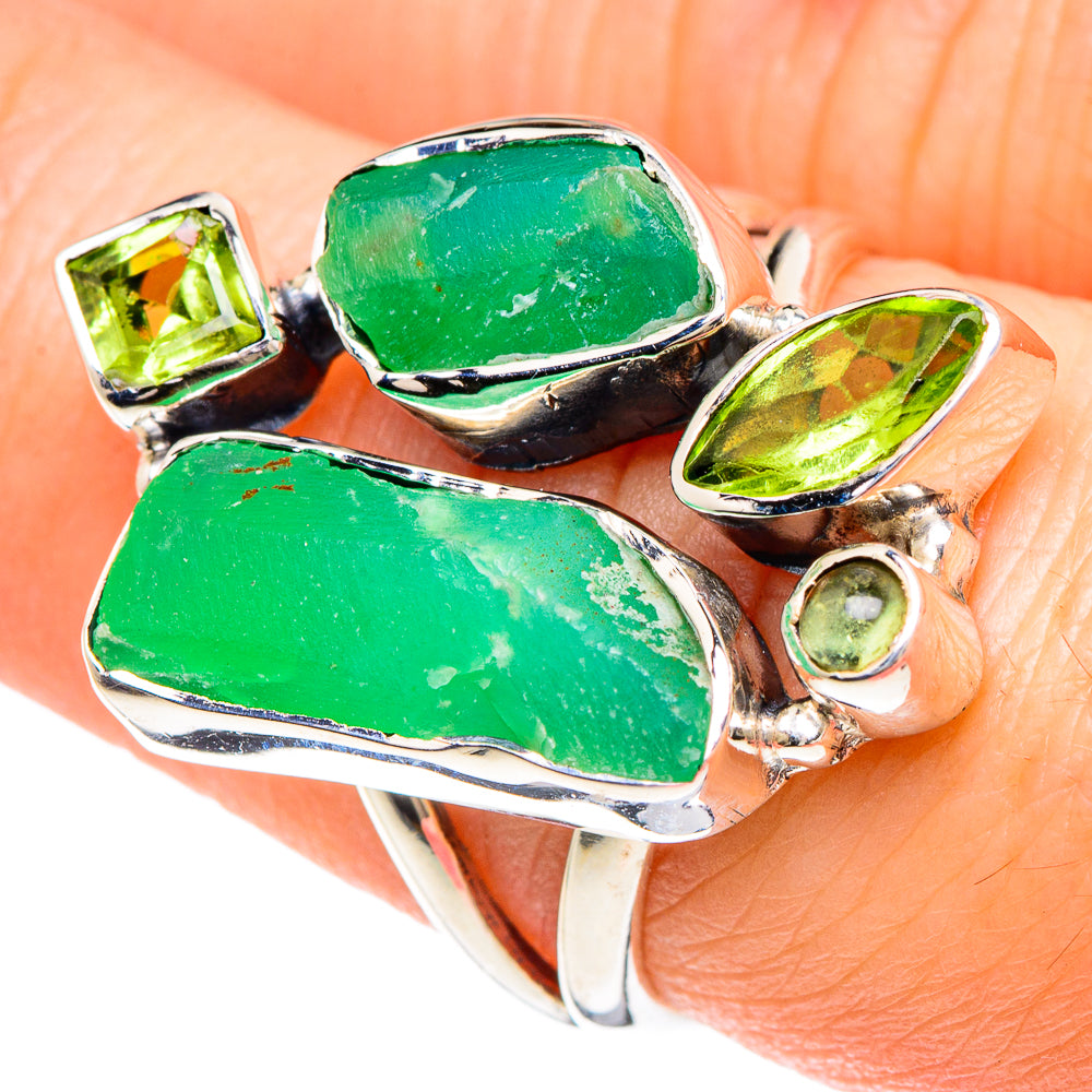 Chrysoprase Rings handcrafted by Anasilvercos - RING93025