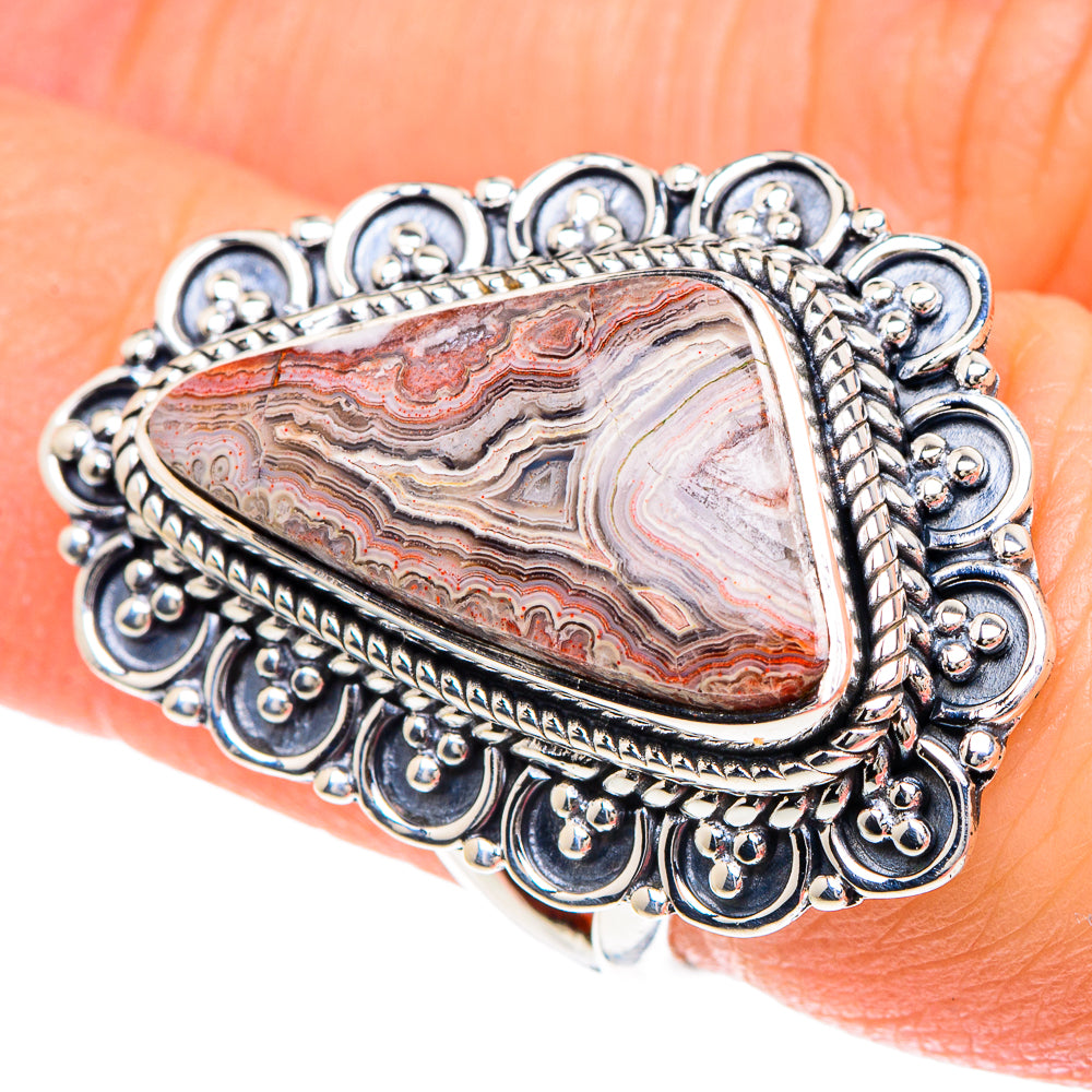Crazy Lace Agate Rings handcrafted by Anasilvercos - RING93027