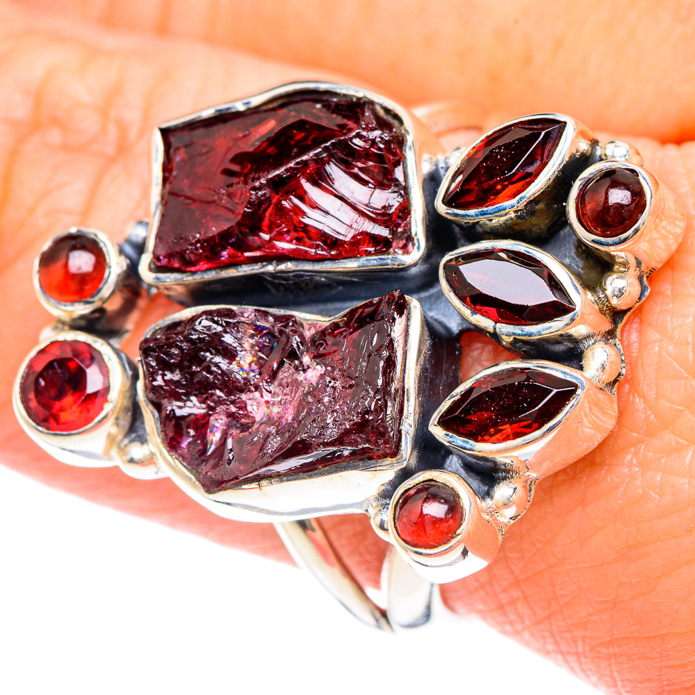 Garnet Rings handcrafted by Anasilvercos - RING93033