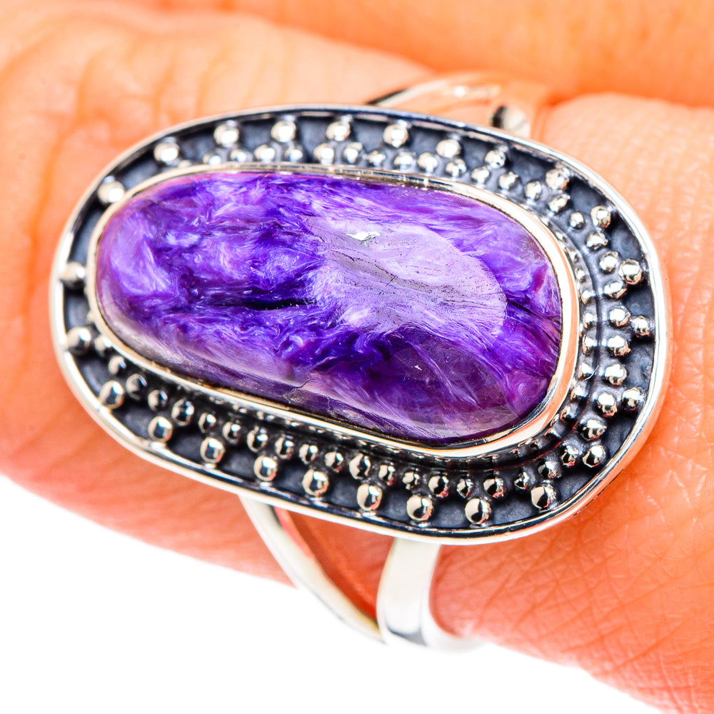 Charoite Rings handcrafted by Anasilvercos - RING93035