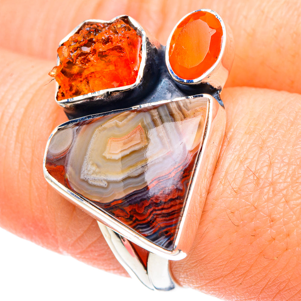 Crazy Lace Agate Rings handcrafted by Anasilvercos - RING93042
