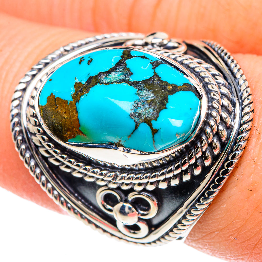 Tibetan Turquoise Rings handcrafted by Anasilvercos - RING93049