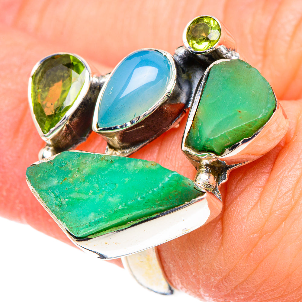 Chrysoprase Rings handcrafted by Anasilvercos - RING93050
