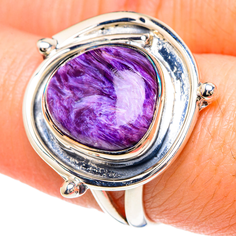 Charoite Rings handcrafted by Anasilvercos - RING93076