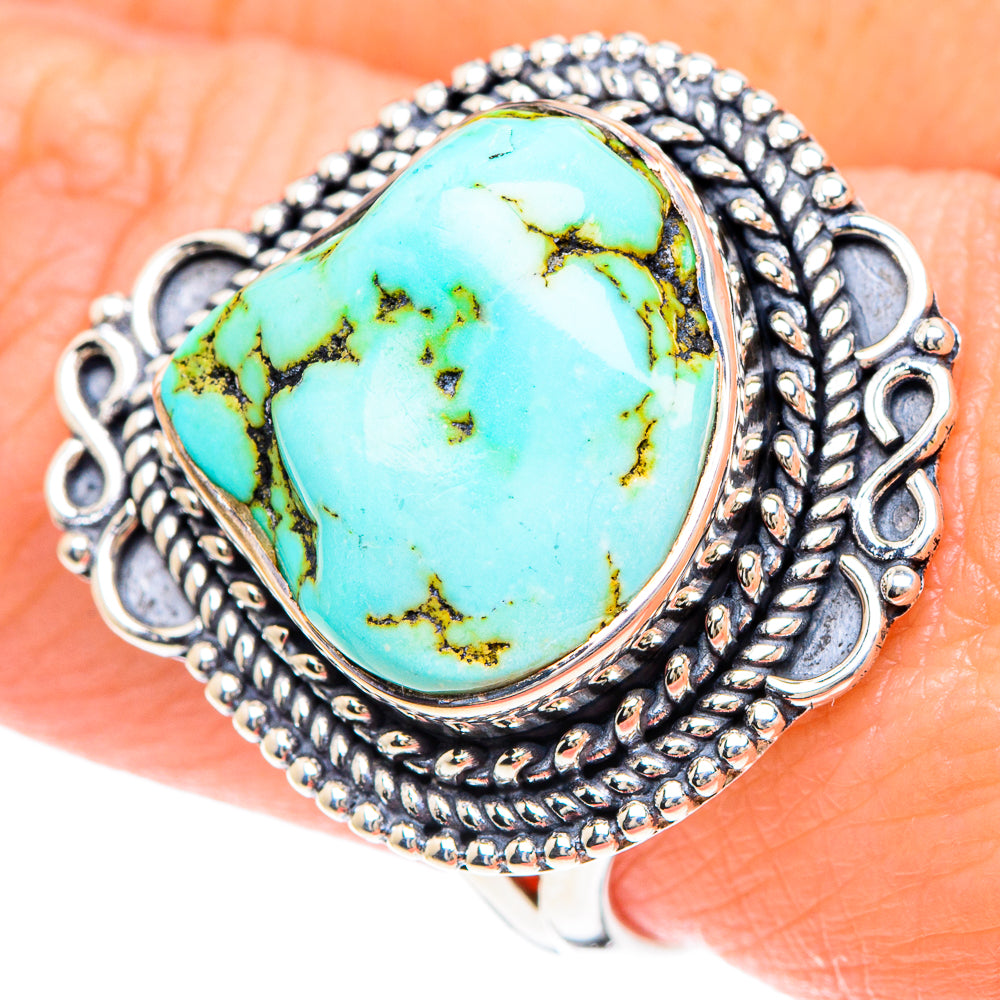 Tibetan Turquoise Rings handcrafted by Anasilvercos - RING93082