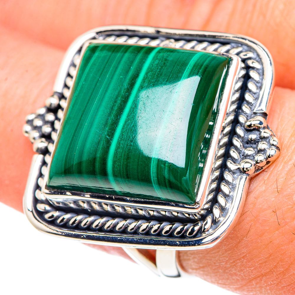 Malachite Rings handcrafted by Anasilvercos - RING93181