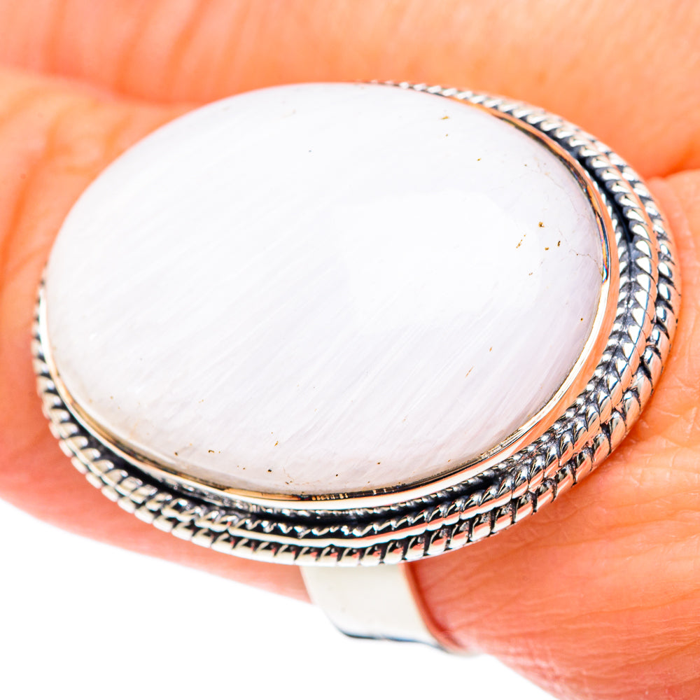 White Scolecite Rings handcrafted by Anasilvercos - RING93197