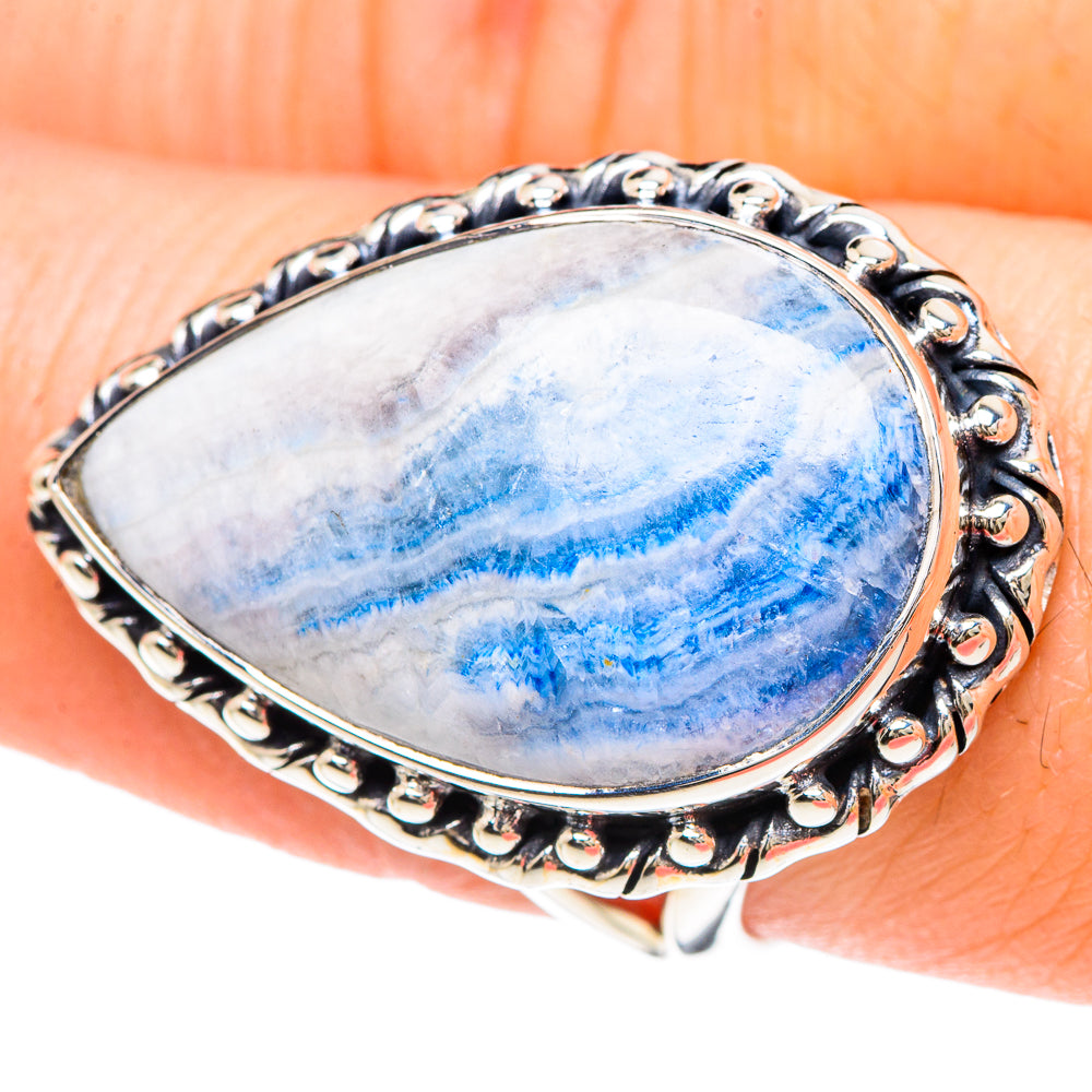 Blue Scheelite Rings handcrafted by Anasilvercos - RING93207