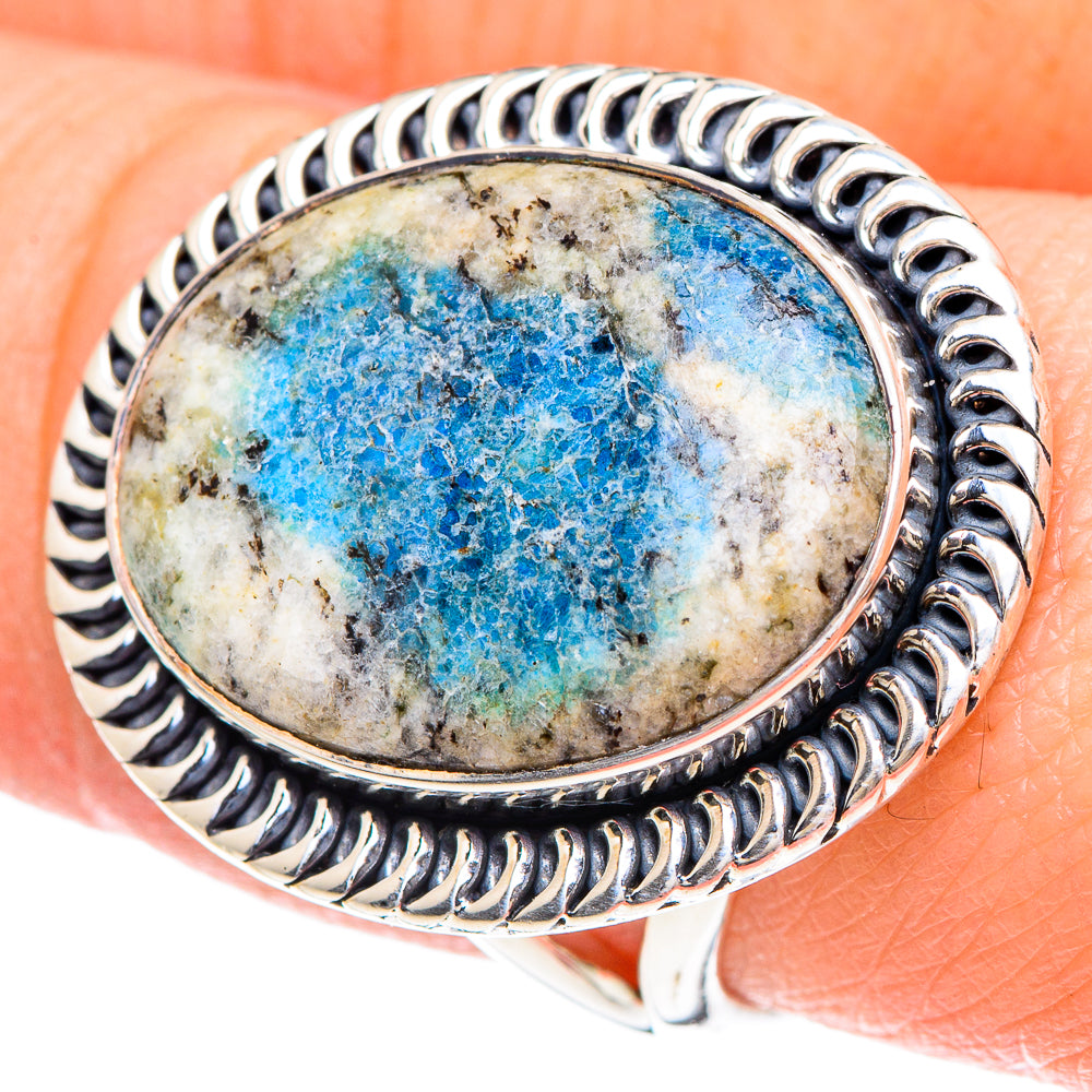 K2 Blue Azurite Rings handcrafted by Anasilvercos - RING93240