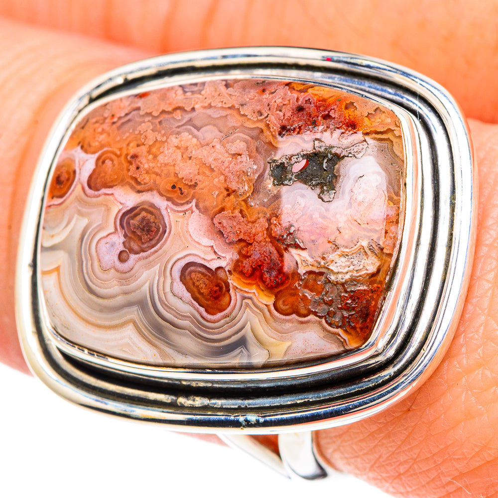 Crazy Lace Agate Rings handcrafted by Anasilvercos - RING93251