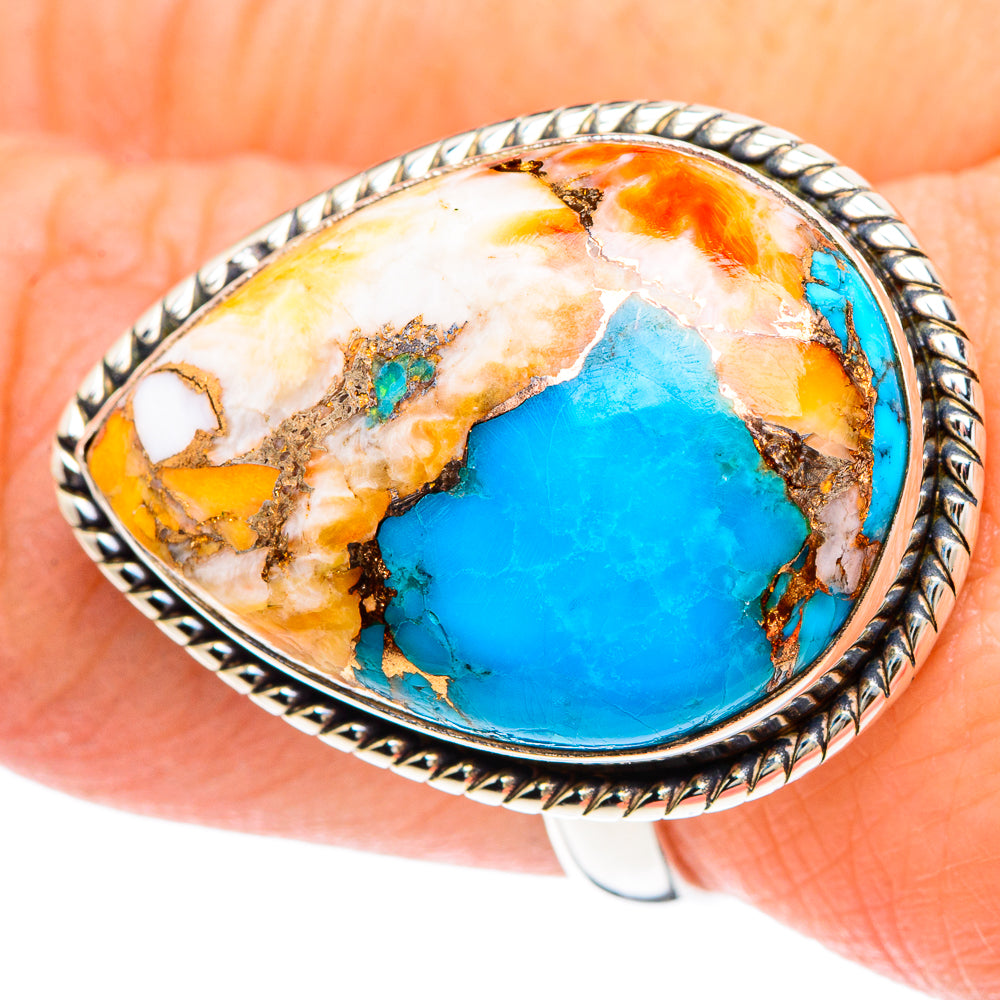 Spiny Oyster Turquoise Rings handcrafted by Anasilvercos - RING93263