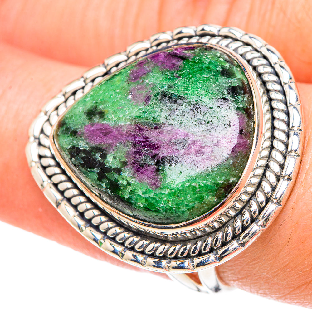 Ruby Zoisite Rings handcrafted by Anasilvercos - RING93270