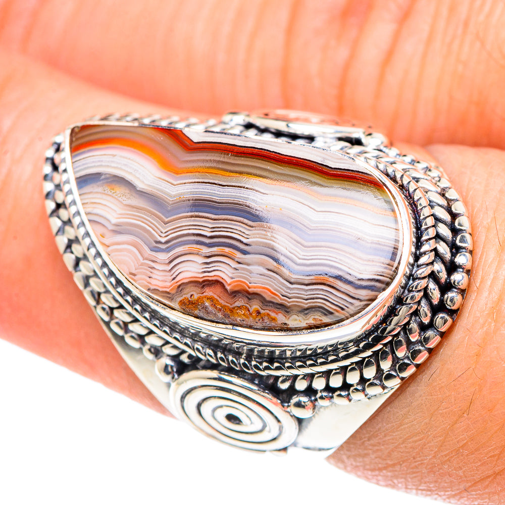 Crazy Lace Agate Rings handcrafted by Anasilvercos - RING93294