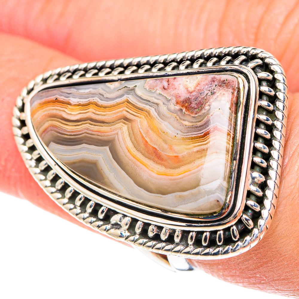 Laguna Lace Agate Rings handcrafted by Anasilvercos - RING93307